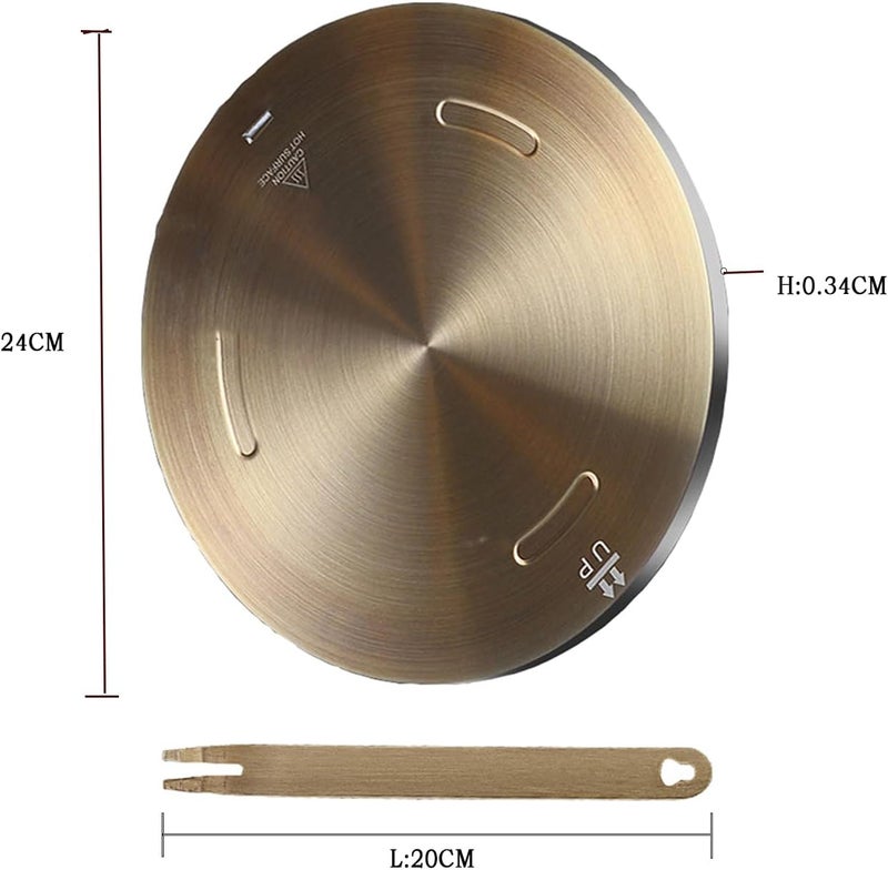 Grourarty Heat Diffuser Plate, Grouarty Stainless Steel Cooking Induction Adapter Simmer Plate for Electric Gas Glass Cooktop Hob Ring, Induction Cooktop Converter Plate With Handle (9.45 inch) - Image 2